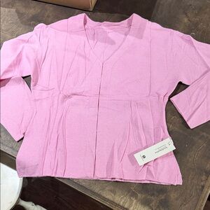 Pink V-Neck Women's Top